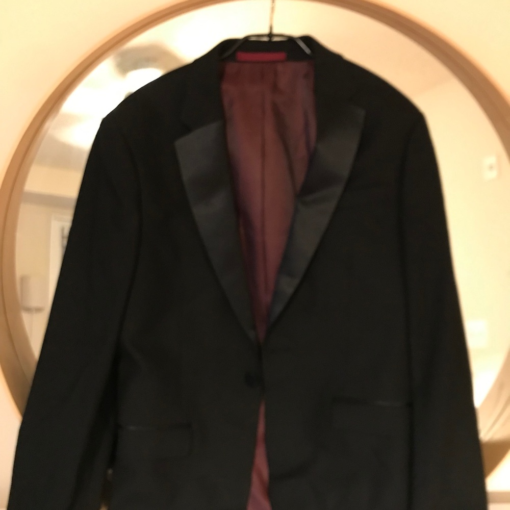 Topman skinny tux suit jacket in black, size 36R